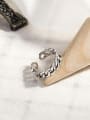 thumb 925 Sterling Silver Hollow Geometric Retro Chain Band Ring 1