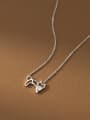 thumb 925 Sterling Silver Cubic Zirconia Hollow  Cat Cute Necklace 3