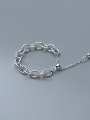 thumb 925 Sterling Silver Hollow Geometric  Chain Minimalist Band Ring 2