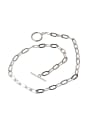 thumb 925 Sterling Silver Hollow Geometric  chain Vintage Necklace 0