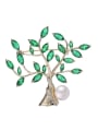 thumb Brass Cubic Zirconia Tree Flower Luxury Brooch 2