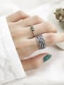 thumb 925 Sterling Silver Multi Wire Knitting   Vintage Free Size  Band Ring 2