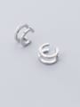 thumb 925 Sterling Silver Rhinestone  Geometric Vintage Clip Earring 2