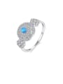 thumb 925 Sterling Silver Cubic Zirconia Full Diamond Round Dainty Band Ring 0