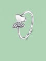 thumb 925 Sterling Silver Rhinestone Butterfly Cute Band Ring 0