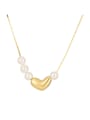 thumb 925 Sterling Silver Imitation Pearl Heart Minimalist Necklace 0