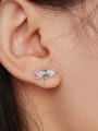 thumb 925 Sterling Silver Cubic Zirconia Dragonfly Cute Stud Earring 1