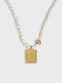 thumb 925 Sterling Silver Freshwater Pearl Geometric Vintage Necklace 0