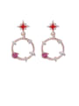 thumb Zinc Alloy Cubic Zirconia Multi Color Star Minimalist Drop Earrings 0