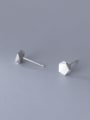 thumb 925 Sterling Silver Hexagon Minimalist Stud Earring 1