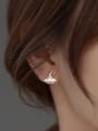 thumb 925 Sterling Silver Shell Leaf Minimalist Stud Earring 1