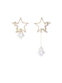 thumb Alloy With Gold Plated Simplistic Star Drop Earrings 0