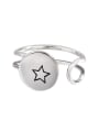thumb 925 Sterling Silver Enamel Star Vintage Stackable Ring 0
