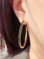 thumb Copper Cubic Zirconia Geometric Minimalist Hoop Earring 2
