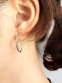 thumb 925 Sterling Silver Geometric  Minimalist Hook Earring 1