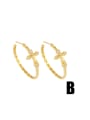 thumb Brass Cubic Zirconia Star Vintage Hoop Earring 3