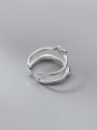 thumb 925 Sterling Silver Geometric Line Minimalist Stackable Ring 4