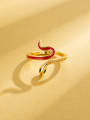 thumb 925 Sterling Silver Enamel Snake Minimalist Band Ring 0