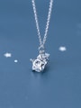thumb 925 Sterling Silver Cubic Zirconia simple multi diamond Pentagram fashion hollow Necklace 2