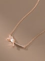 thumb 925 Sterling Silver Cubic Zirconia Bowknot Minimalist Necklace 3