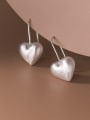 thumb 925 Sterling Silver Heart Minimalist Hook Earring 2