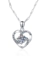 thumb Sterling Silver 0.8 CT Moissanite Heart Dainty Necklace 4