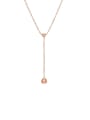 thumb Stainless steel Bead Geometric Trend Lariat Necklace 0