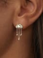 thumb 925 Sterling Silver Tassel Symphony Jellyfish Stud Earrings 1