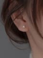 thumb 925 Sterling Silver Cubic Zirconia Triangle Minimalist Stud Earring 1