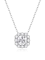 thumb Brass Cubic Zirconia Square Classic Necklace 0