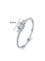 thumb 925 Sterling Silver Cubic Zirconia Irregular Trend Band Ring 2