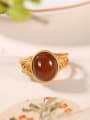 thumb 925 Sterling Silver Carnelian Oval Vintage Band Ring 2