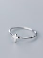 thumb 925 Sterling Silver Smooth Cross Minimalist Free size Ring 2