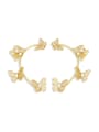 thumb Brass Cubic Zirconia Butterfly Statement Hook Earring 0