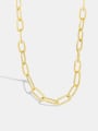 thumb Brass Geometric Minimalist Pin Chain Necklace 2