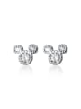 thumb 925 Sterling Silver Cubic Zirconia Mouse Minimalist Stud Earring 4