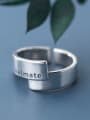 thumb 925 Sterling Silver width  Letter Minimalist free size Ring 1