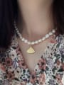 thumb 925 Sterling Silver Ethnic  Freshwater Pearl  Pendant Triangle Necklace 1