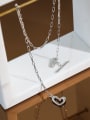 thumb 925 Sterling Silver Hollow Heart Vintage Necklace 1