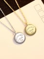 thumb 925 Sterling Silver Letter Minimalist  round pendant Necklace 2
