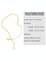 thumb Brass Imitation Pearl Tassel Hip Hop Lariat Necklace 2