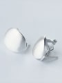 thumb 925 Sterling Silver Smooth Geometric Minimalist Stud Earring 0