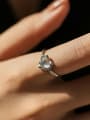 thumb 925 Sterling Silver Moonstone+Heart Heart Dainty Band Ring 1