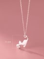 thumb 925 Sterling Silver Cubic Zirconia Cat Minimalist Necklace 3