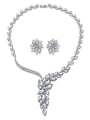 thumb Brass Cubic Zirconia  Luxury Flower Earring and Necklace Set 3