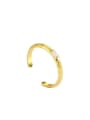 thumb Brass Rhinestone Round Minimalist Band Ring 0