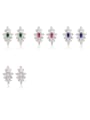 thumb Copper Cubic Zirconia Geometric Dainty Stud Earring 0