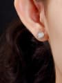 thumb 925 Sterling Silver Jade Geometric Cute Stud Earring 3
