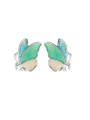 thumb 925 Sterling Silver Enamel Butterfly Trend Stud Earring 0