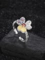 thumb 925 Sterling Silver Cubic Zirconia Flower Cute Band Ring 2